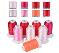 Simthread Red Embroidery Thread - 8 Shades Compatible with Brother Colors, 550 Yards Each, 40WT Polyester, for Brother, Babylock, Janome, Singer & Other Machines