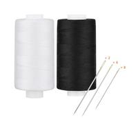 Simthread Sewing Thread Quilting Yarn Affordable All-Purpose Thread White and Black - 400 Yards/Spool, Polyester 100%