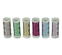 Simthreads 6 Colors Metallic Beading Thread for Shuttle Tatting/Knitting, 3 Strands, 50 Meters/Bobbin (Fresh Colors)