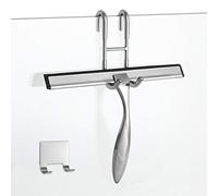 Simtive 10-Inch Shower Squeegee Set, Includes Shower Door Hook and Adhesive Hook, Squeegee for Shower Doors, Mirror and Window, Silver