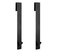 Simtive Extended Shower Door Hooks (10-Inch), Over Door Hooks for Bathroom Frameless Glass Shower Door, Towel Hooks, 2-Pack, Black