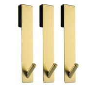 Simtive Extended Shower Door Hooks (7-Inch), Over Door Hooks for Bathroom Frameless Glass Shower Door, Towel Hooks, 3-Pack, Gold