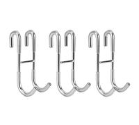 Simtive Shower Door Hooks (3-Pack), Over Door Hooks for Bathroom Frameless Glass Shower Door, Towel Hooks, Shower Squeegee Hooks, Silver