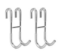 Simtive Stainless Steel Shower Door Hooks (2-Pack), Towel Hooks for Bathroom Frameless Glass Shower Door, Silver