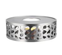 Simtive Teapot Warmer, Brushed Stainless Steel Tea Warmer with Tealight Holder, Silver