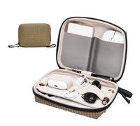 SIMTOP Compact Kabelorganizer Stack, Opbergtas voor Laptopaccessories, Powerbank, Kabels, SD-kaarten - Ideaal voor Reizen, Kantoor & Fotografie, Brown Grill, Cable Storage Bag