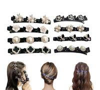 Simtplicity Sparkling Crystal Stone Braided Hair Clips Availablek Crystal Stone Braided Hair Clips for Women Beneath Clips Rhinestone Flower Hair Clip (8Pcs-A)