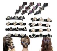 Simtplicity Sparkling Crystal Stone Braided Hair Clips Availablek Crystal Stone Braided Hair Clips for Women Beneath Clips Rhinestone Flower Hair Clip (12Pcs-C)