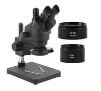 Simul Focal Industrial Trinocular Stereo Microscope Magnification Continuous Zoom 7X - 45X For LAB Phone PCB Repair Soldering (Color : With 0.7x 0.5x)