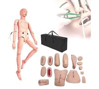 Simulate Patient Care Multi Functions Basic Geriatric Nursing Skills Training Manikin, Trauma Modules Nursing Teaching Mannequin With Interchangeable Genitals For Hospitals(Male)