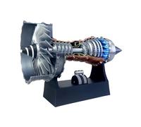 Simulated Aircraft Turbojet Engine Rotatable Model, Variable Speed Turbofan Aircraft Turbojet Model Engine With Lights, Aviation Metal Machinery Science Education Assembly Toy