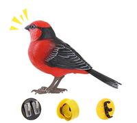 Simulated Bird Toy - Interactive Talking Parrot, Electronic Bird Toy with Twitter, Head Rotation and Voice Control, Cute Electric Pet Desktop, ABS+PC, 13.5x9cm, Required