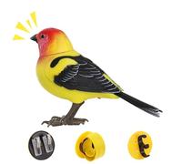 Simulated Bird Toy - Interactive Talking Parrot, Electronic Bird Toy with Twitter, Head Rotation and Voice Control, Cute Electric Pet Desktop, ABS+PC, 13.5x9cm, Required