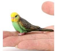 Simulated Budgie Parrot, Miniature Garden Bird Figurines, Budgerigar Model Plastic Animal Sculpture Cartoon Tabletop Parrot Ornament Garden Outdoor Room & Desk Decor (Green)