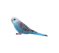 Simulated Budgie Parrot Statues,Artifaical Parrot Sculpture,Cartoon Animals Miniatures,Educational Budgerigar Sculpture,Plastic Bird Ornament(blue)