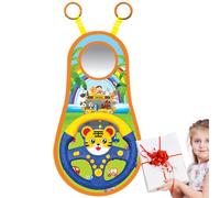 Simulated Car Handlebar - 22cm 360° Rotatable Mini Steering Wheel Toys | Car Backseat Driving Simulator Blanket Toy | Early Education Machine Toy for Kids