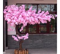Simulated Cherry Blossom & Peach Tree - 100IN x 80IN Decorative Wishing Tree for Weddings Shopping Malls Hotels & Stage Events - Elegant Green Plant Décor