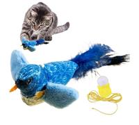 Simulated Chirping Bird Cat Toy, 2.7 * 5 Inch Interactive Toy Bird for Cats, Realistic Chirp Tweet Touch Activated Cat Toy for All Breed, Hanging Cat Exercise Toys Indoor and Outdoor
