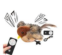 Simulated Chirping Bird Cat Toy | Flapping Bird Interactive Cat Toy | Chirping Bird Interactive Toys for Indoor Cats | Squeak Feathers Birds Kitten Toys for Cats Exercise (With Remote Control)