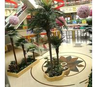 Simulated Coconut Tree Indoor Shopping Mall Large Fiberglass Coconut Tree Artificial Decoration Landscaping Fake Palm Trees(2M)