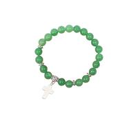 Simulated Crystal Beads Adjustable Design to Fit Wrist Size Symbol Jewelry Green Aventurine Beads, フリーサイズ