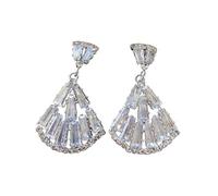 Simulated Diamond Stud Earrings for Women - Small Circle or Teardrop Cubic Zirconia Studs, Hypoallergenic and Safe for Sensitive Ears