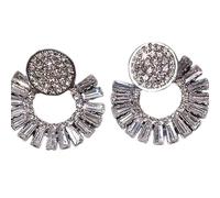 Simulated Diamond Stud Earrings for Women - Small Circle or Teardrop Cubic Zirconia Studs, Hypoallergenic and Safe for Sensitive Ears