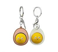 Simulated Egg Fidget Clicker Keychains, Cute Yolk Face Stress Relief Keychain, Imitation Food Bag Purse Charm for Adults (Mix)