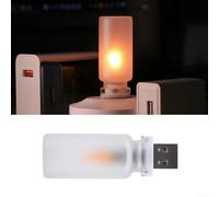 Simulated Fire LED Lamp USB Glass Jar Night Light(Matte version) | Dynamic flame effect, energy saving LED, transparent glass bottle, touch control switch, USB powered