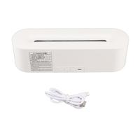 Simulated Flame Air Diffuser Humidifier 7 Color Fire Air Diffuser for Bedroom Home Yoga Office (White)