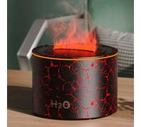 Simulated Flame Aroma Diffuser, Elegant Gradient Flame Humidifier And Essential Oil Diffuser 160ML For A Tranquil Living Space(Cracked)