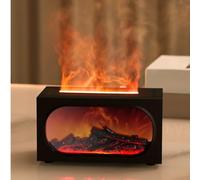 Simulated Flame Aroma Diffuser Humidifier, 140Ml Water Tank Auto Shut-Off Flame Fireplace Aroma Diffuser For Bedroom Living Room
