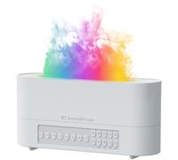Simulated Flame Aroma Diffuser with Wireless Speaker, White Noise Machine with 8 Sounds, Essential Oil Diffuser with Mood Light for Home Bedroom Sleep Relaxation(White)