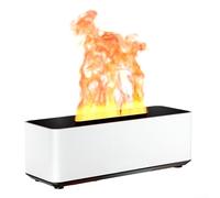 Simulated Flame Portable Diffuser 280ML Aroma Humidifier for a Tranquil Atmosphere (White-A)