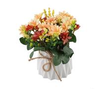 Simulated flowering plant with stylish container for adding natural touch to For homes, offices, or waiting areas (Light pink)