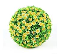 Simulated Flowers and Grass Ball, 10 cm Inner / 25 cm Outer Diameter, Artificial Floral Decor, Lightweight & Long-Lasting, for Home and Wedding Decoration(yellow)
