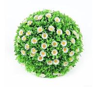 Simulated Flowers and Grass Ball, 10 cm Inner / 25 cm Outer Diameter, Artificial Floral Decor, Lightweight & Long-Lasting, for Home and Wedding Decoration(white)