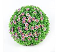 Simulated Flowers and Grass Ball, 10 cm Inner / 25 cm Outer Diameter, Artificial Floral Decor, Lightweight & Long-Lasting, for Home and Wedding Decoration(purple)
