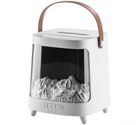 Simulated for AURORA Flame Aromatherapy Diffuser with Remote, USB Desktop Humidifier for Essential Oils, 2 Mist Modes & Timer for Home Office Bedroom, White(White)