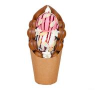 Simulated For Egg Waffle Model Realistic Decoration for Bakery and Craft Shops, Role Play Toy for Kids, Non Food Item (double ball )