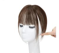Simulated Hair Toppers with Bangs, Thin Real Fringe Hair Pieces, Women Air Thinning Hairpieces Daily Wear(5x7 Dark Brown)