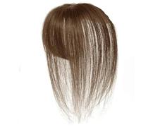 Simulated Hair Toppers with Bangs, Thin Real Fringe Hair Pieces, Women Air Thinning Hairpieces Daily Wear(5x7 Brown)