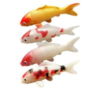 Simulated Koi Fish Aquarium Decoration 4pcs PVC Carp Ornaments for Fresh or Salt Water Fish Tanks Indoor Craft Accessories 4.5" L