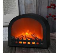 Simulated LED Fireplace Lantern USB & Battery Powered Flameless Light With Simulation Flame Table Decorative Lamp Mini Fireplace Ornament for Cozy Home Decor Free Standing Electric Log Burner