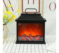 Simulated LED Fireplace Lantern USB & Battery Powered Flameless Light With Simulation Flame Table Decorative Lamp Mini Fireplace Ornament for Cozy Home Decor Free Standing Electric Log Burner