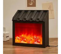 Simulated LED Fireplace Lantern USB & Battery Powered Flameless Light With Simulation Flame Table Decorative Lamp Mini Fireplace Ornament for Cozy Home Decor Free Standing Electric Log Burner