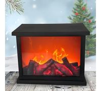 Simulated LED Fireplace Lantern USB & Battery Powered Flameless Light With Simulation Flame Table Decorative Lamp Mini Fireplace Ornament for Cozy Home Decor Free Standing Electric Log Burner