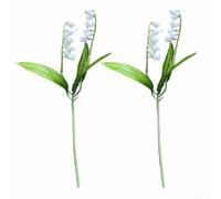 Simulated Lily of the Valley Wedding Hand Bouquet, 2-Piece Set, Artificial Floral Arrangement, Lightweight & Maintenance-Free, for Bridal Shower, Ceremony or Home Decor(2 squid)