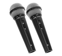 Simulated Microphone Model 2Pcs Lightweight Black Plastic Toy Microphones for Kids Role Play Stage Props and Creative Fun