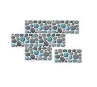 Simulated Pebble Frosted Wall Stickers 15x30cm Self Peel and Backsplash Tiles for Kitchen Bathroom Laundry Room Accent Wall(B)